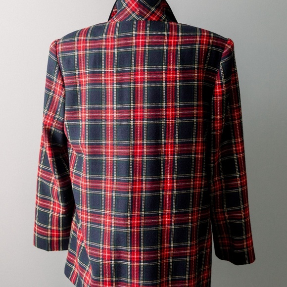 Women's 90's Vintage Plaid Academia Blazer - Picture 9 of 10
